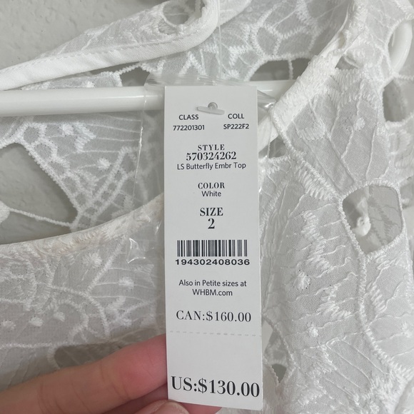 NWT White House Black Market Butterfly Top, size 2 - Picture 6 of 9